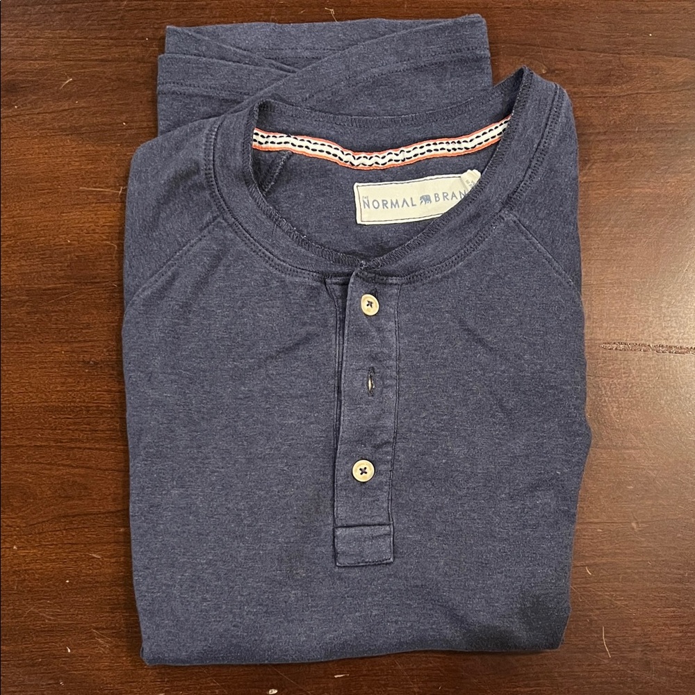 The Normal Brand Men’s Blue Henley Shirt